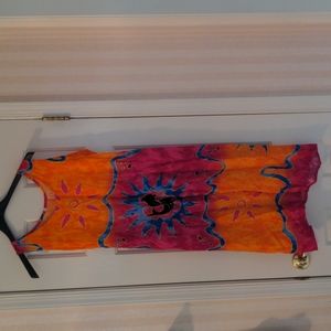 Dolphin pattern colorful dress/ beach coverup